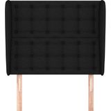 Kopfteil mit Ohren Schwarz 93x23x118/128 cm Stoff vidaXL