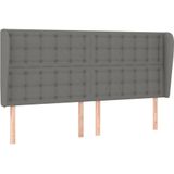 Kopfteil mit Ohren Dunkelgrau 183x23x118/128 cm Stoff Vidaxl