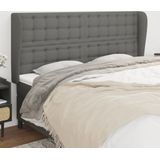 Kopfteil mit Ohren Dunkelgrau 183x23x118/128 cm Stoff Vidaxl