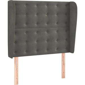 Kopfteil mit Ohren Dunkelgrau 103x23x118/128 cm Samt vidaXL