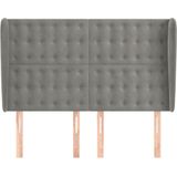 vidaXL Kopfteil mit Ohren Hellgrau 147x23x118/128 cm Samt