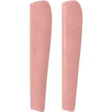 VidaXL Hoofdbord met Randen 163x23x118/128 cm Fluweel Roze