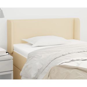 vidaXL Hoofdbord met randen 93x16x78/88 cm stof crèmekleurig