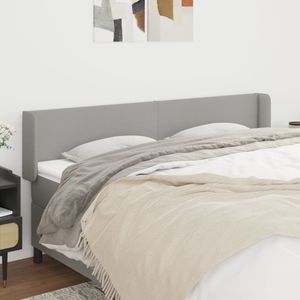 vidaXL Kopfteil mit Ohren Hellgrau 163x16x78/88 cm Stoff