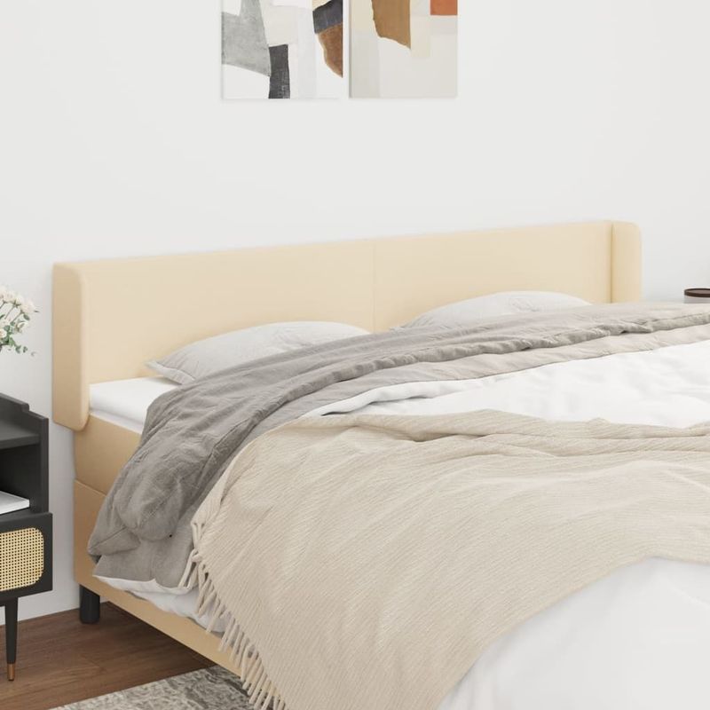 Kopfteil mit Ohren Creme 183x16x78/88 cm Stoff vidaXL