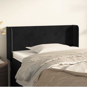 vidaXL Kopfteil mit Ohren Schwarz 83x16x78/88 cm Samt