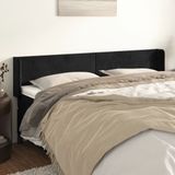 Kopfteil mit Ohren Schwarz 203x16x78/88 cm Samt Vidaxl