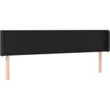 vidaXL Kopfteil mit Ohren Schwarz 183x16x78/88 cm Kunstleder