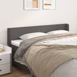 Kopfteil mit Ohren Grau 183x16x78/88 cm Kunstleder Vidaxl