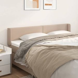 vidaXL - Hoofdbord - met - randen - 203x16x78/ - cm - kunstleer - cappuccinokleur