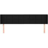 Kopfteil mit Ohren Schwarz 203x16x78/88 cm Stoff vidaXL