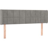 vidaXL Hoofdbord met randen 147x16x78/88 cm fluweel lichtgrijs