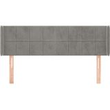 vidaXL Hoofdbord met randen 147x16x78/88 cm fluweel lichtgrijs