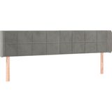 vidaXL Hoofdbord met randen 183x16x78/88 cm fluweel lichtgrijs