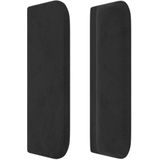 vidaXL Kopfteil mit Ohren Schwarz 183x16x78/88 cm Samt