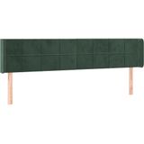 vidaXL Hoofdbord met randen 183x16x78/88 cm fluweel donkergroen