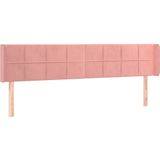 VidaXL Hoofdbord met Randen 183x16x78/88 cm Fluweel Roze