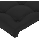 vidaXL Kopfteil mit Ohren Schwarz 147x16x78/88 cm Kunstleder