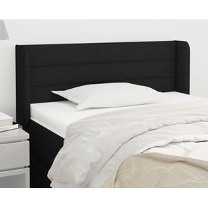 vidaXL Hoofdbord met randen 93x16x78/88 cm stof zwart