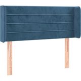 vidaXL - Hoofdbord - met - randen - 103x16x78/ - cm - fluweel - donkerblauw