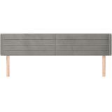 vidaXL Hoofdbord met randen 183x16x78/88 cm fluweel lichtgrijs