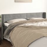 vidaXL Hoofdbord met randen 183x16x78/88 cm fluweel lichtgrijs