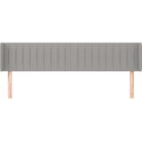 vidaXL Kopfteil mit Ohren Hellgrau 203x16x78/88 cm Stoff