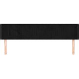 VidaXL Hoofdbord met Randen 163x16x78/88 cm Fluweel Zwart