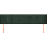 vidaXL - Hoofdbord - met - randen - 203x16x78/88 - cm - fluweel - donkergroen