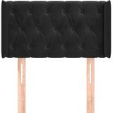 vidaXL - Hoofdbord - met - randenx16x78/ - cm - fluweel - zwart