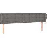 vidaXL Hoofdbord met randen 163x16x78/88 cm stof donkergrijs