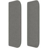 vidaXL Hoofdbord met randen 163x16x78/88 cm stof donkergrijs