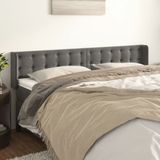 Kopfteil mit Ohren Dunkelgrau 203x16x78/88 cm Samt vidaXL
