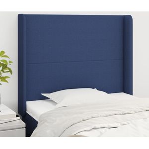 Kopfteil mit Ohren Blau 103x16x118/128 cm Stoff Vidaxl
