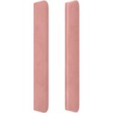 vidaXL - Hoofdbord - met - randen - 147x16x118/ - cm - fluweel - roze