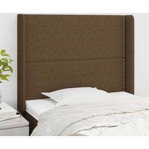 vidaXL Kopfteil mit Ohren Dunkelbraun 103x16x118/128 cm Stoff