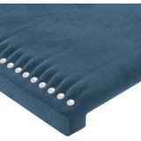 vidaXL Hoofdbord met randen 83x16x118/128 cm fluweel blauw