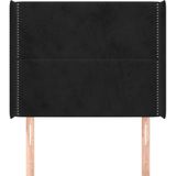 vidaXL Hoofdbord met randen 103x16x118/128 cm fluweel zwart