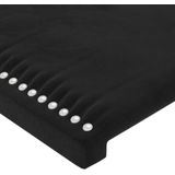 vidaXL Hoofdbord met randen 103x16x118/128 cm fluweel zwart