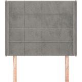 vidaXL Kopfteil mit Ohren Hellgrau 93x16x118/128 cm Samt