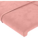 vidaXL Hoofdbord met randen 147x16x118/128 cm fluweel roze