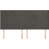Kopfteil mit Ohren Dunkelgrau 183x16x118/128 cm Samt vidaXL