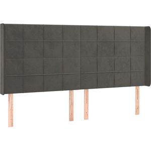 Kopfteil mit Ohren Dunkelgrau 183x16x118/128 cm Samt vidaXL