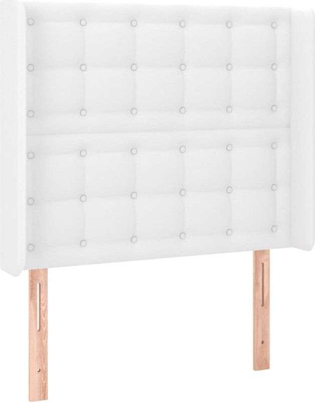 Kopfteil mit Ohren Weiß 93x16x118/128 cm Kunstleder Vidaxl