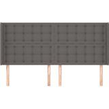 Kopfteil mit Ohren Grau 183x16x118/128 cm Kunstleder Vidaxl