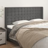 Kopfteil mit Ohren Grau 183x16x118/128 cm Kunstleder Vidaxl