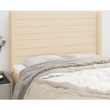Kopfteil mit Ohren Creme 147x16x118/128 cm Stoff vidaXL
