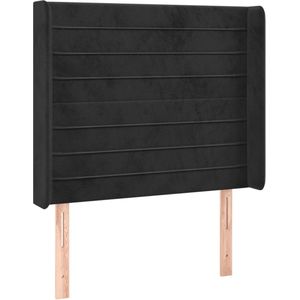 vidaXL Kopfteil mit Ohren Schwarz 83x16x118/128 cm Samt