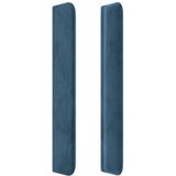 vidaXL Kopfteil mit Ohren Dunkelblau 93x16x118/128 cm Samt