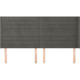 Kopfteil mit Ohren Dunkelgrau 183x16x118/128 cm Samt Vidaxl